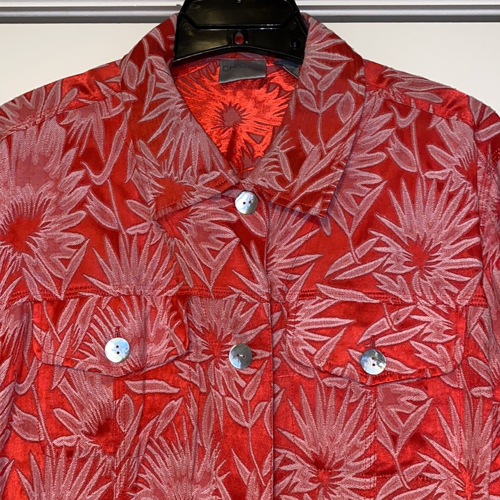 Chico’s Rayon/Silk Flowered Jacket - image 4